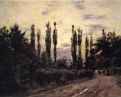 西奥多克莱门特斯蒂尔 - Evening, Poplars and Roadway near Schleissheim